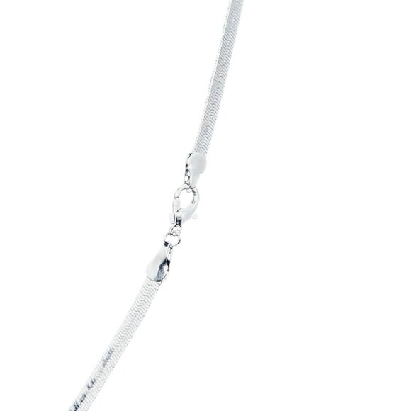 Silver Tone Herringbone Necklace (5469) - Picture 9 of 9